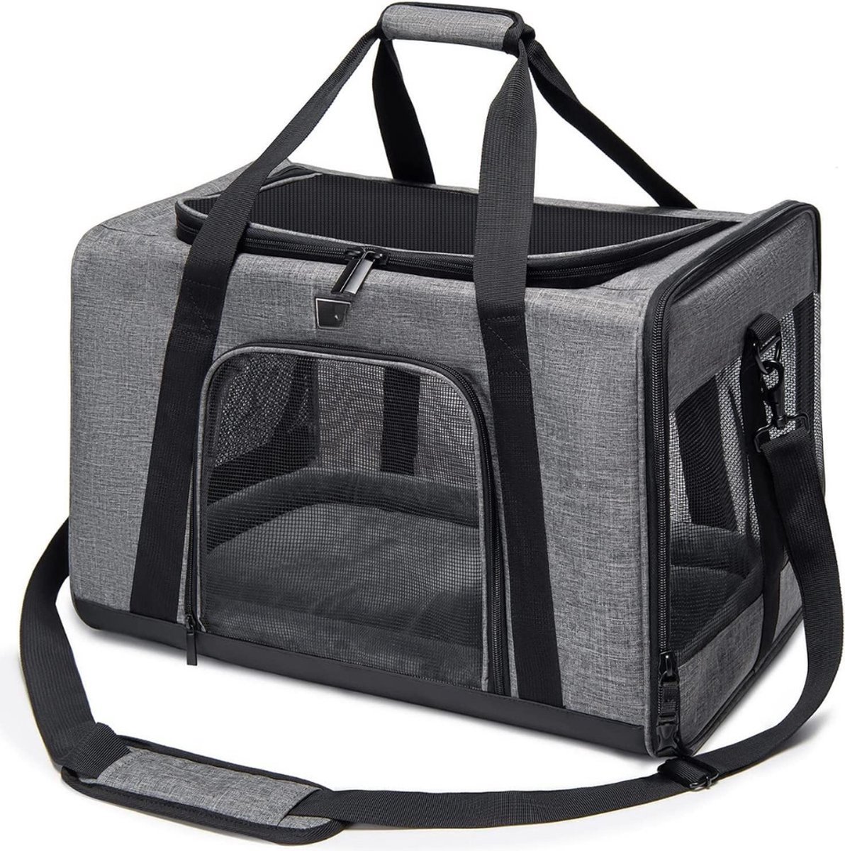 Hondenreistas, vliegtuig, transportbox voor katten en honden, transporttas voor huisdieren, opvouwbare hondentransportbox, kattentransportbox, hondendraagtas, hondenbox, auto, ademende