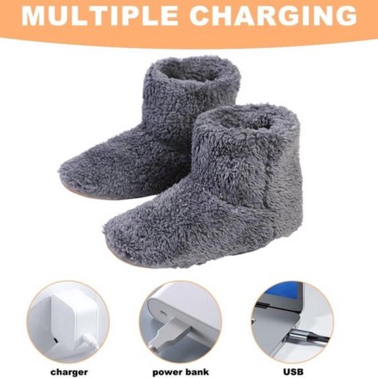 Verwarmde pantoffels - pluche voetenwarmer voor binnen en buiten - USB-oplaadbaar — afbeelding 5