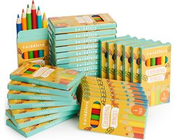 THE TWIDDLERS 30 Doosjes Mini Kleurpotloden - 6 Potloden per Doosje, 180 Totaal - Easy Grip Ronde Pennen, 9cm Lengte, Multipack Party Zakvullers voor Verjaardagen van Kinderen, Relatiegeschenken voor Klassen