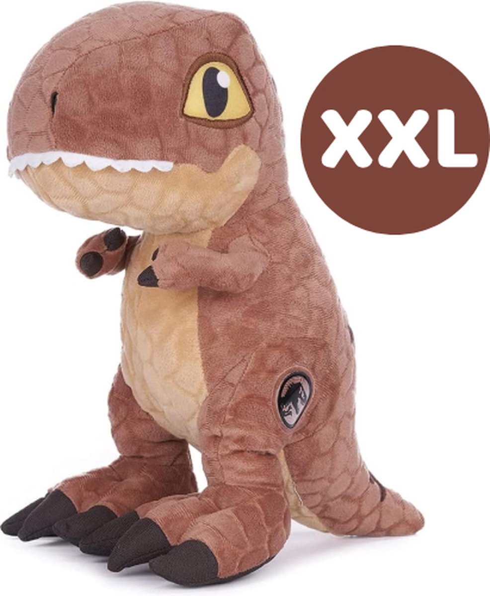 Dinosaurus Pluche Knuffel (Bruin) Jurassic World XXL 100 cm - Speelgoed Dino Knuffels voor Kinderen Jongens Meisjes - T-Rex Jurassic Park T Rex Plush Toy