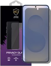 Verpakking met Moby Defend privacy glass screenprotector. Beschermt je telefoon met 9H hardheid.