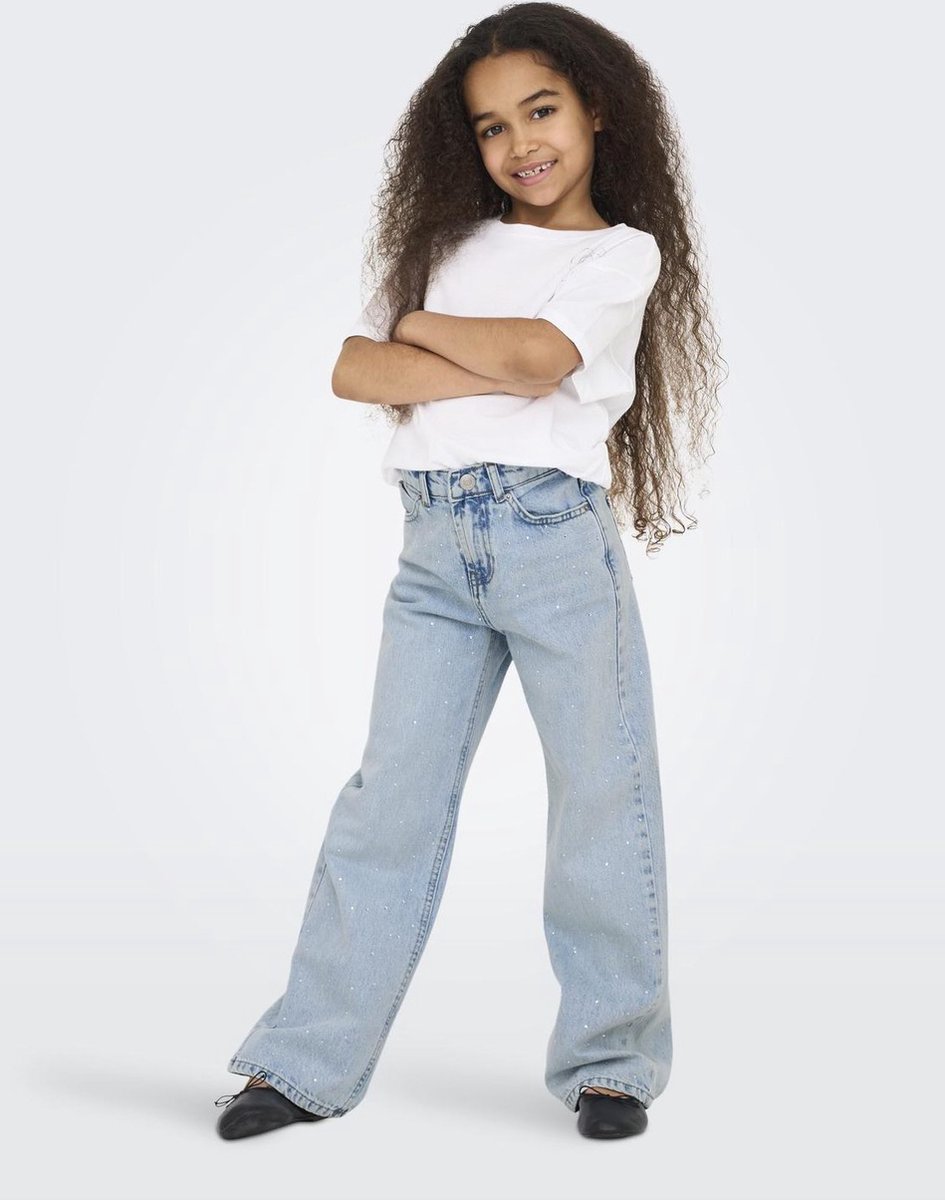 ONLY KOGCOBAIN RHINESTONE WIDE DNM AZG Meisjes Jeans - Light Blue