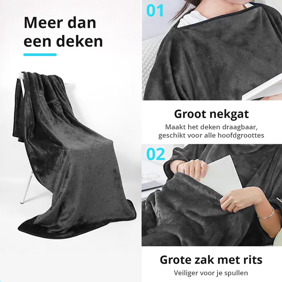 GoGoods® Reiskussen - Luxe Nekkussen Set - Vliegtuig - Auto - Traagschuim - Met Oordoppen, Oogmasker en Fleece Deken — afbeelding 5