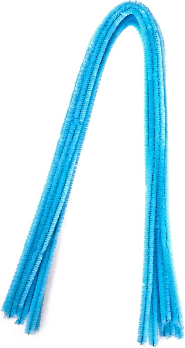 Bouhon chenilledraad 50 cm x 8 mm | pak van 10 stuks | lichtblauw