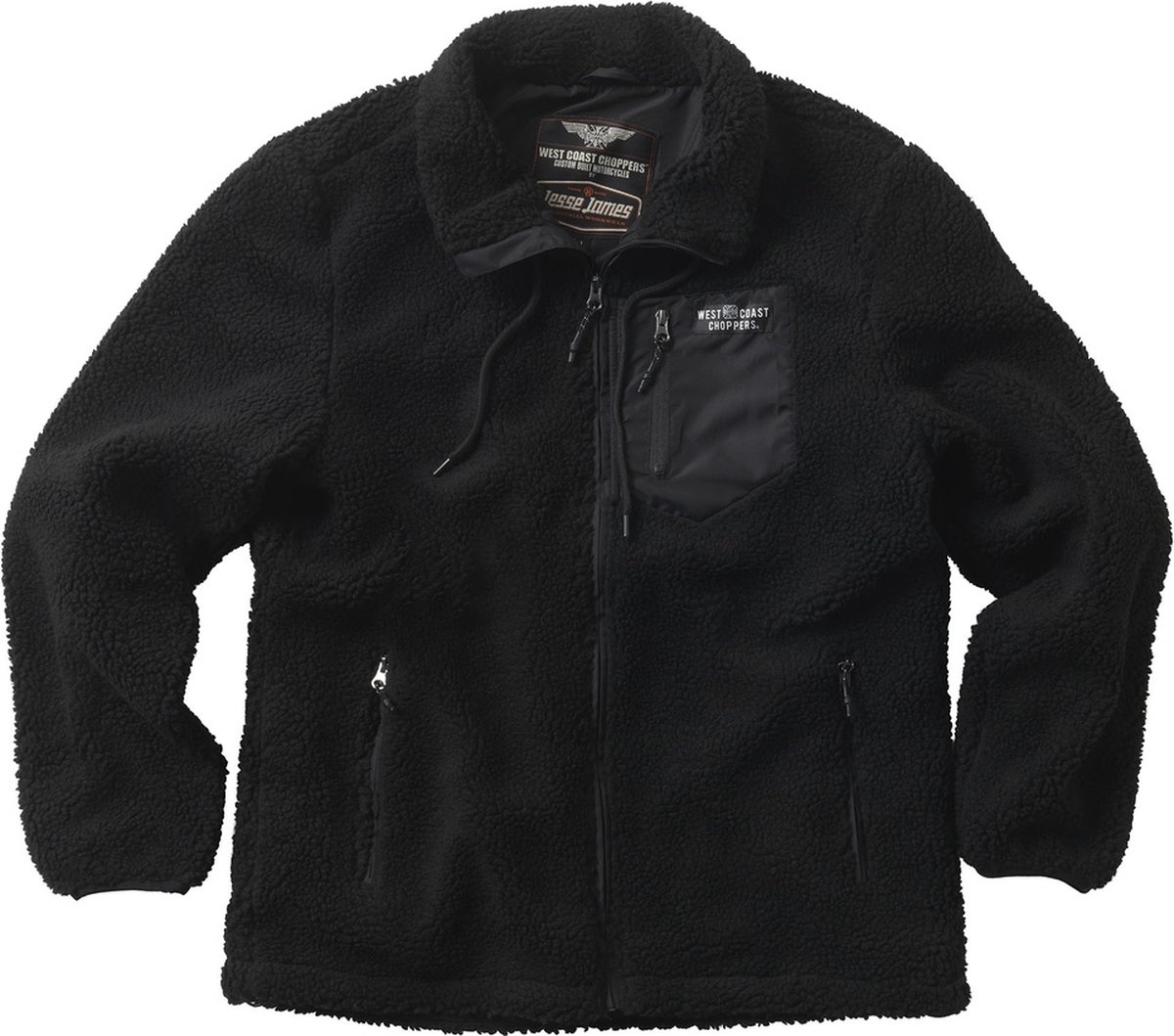 West Coast Choppers Herren Jacke Anvil Fleece Jacket - Black-XL