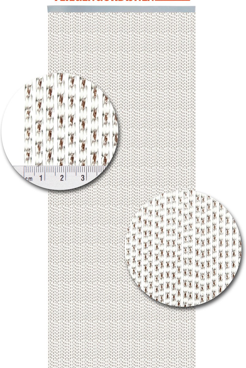 Vliegengordijnenexpert Lucca - Vliegengordijn - 100x240 cm - Transparant met Bruin