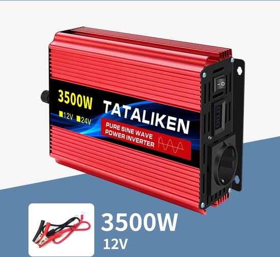 Omvormer 12V naar 230V Zuivere Sinus 2500W