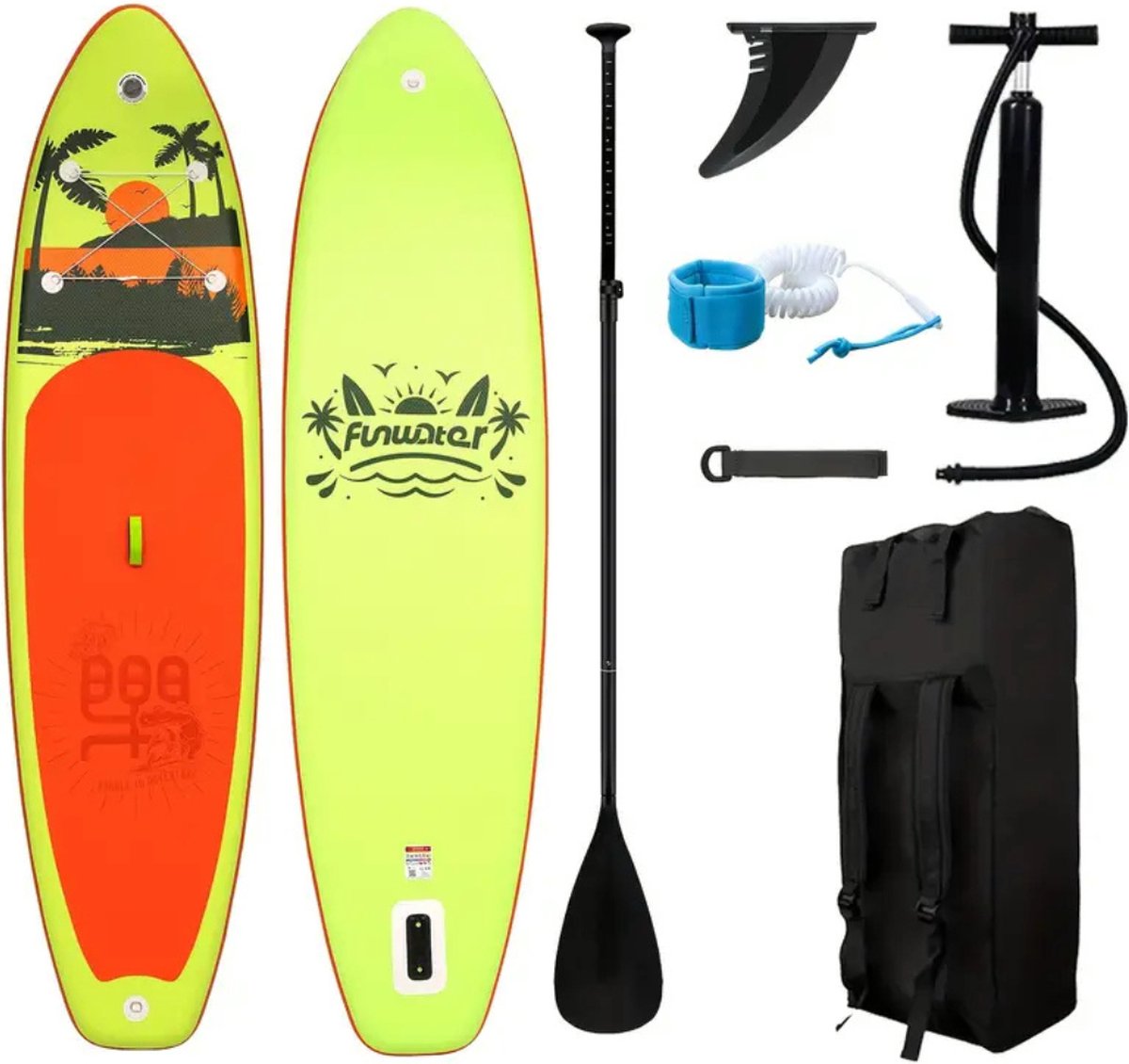 Nivard Sup Board - Opblaasbaar - Supboard - Sup Boards - Paddle - Kayak - Geel - 335cm