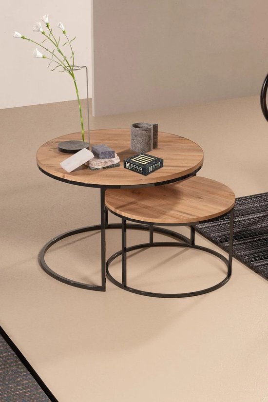 Eiken Salontafel Rond - Bobbie small - Lok Living