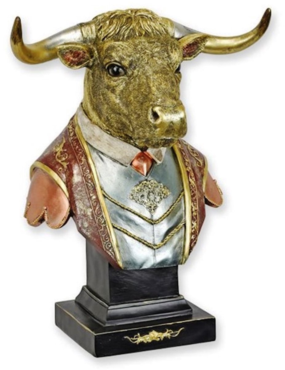 Boutique Trukado - Beeld/figuur - Stier gekleed als een Gentleman Buste 34,8cm - zeer gedetailleerd en mooi!