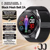 Bol.com 2024 ECG Smartwatch voor Gezondheidsmonitoring – Bloeddruk Glucose Hartslag & Stress Metingen voor Mannen en Vrouwen Blu... aanbieding