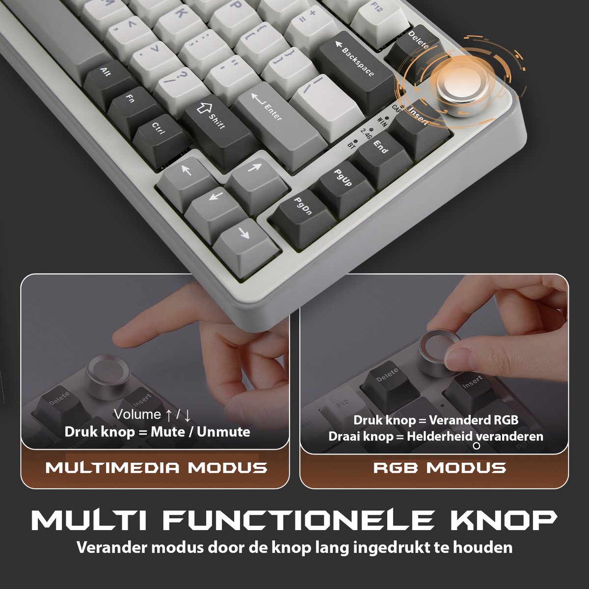 Yunzii B75 PRO Mechanisch Draadloos Gaming Toetsenbord thumbnail 6