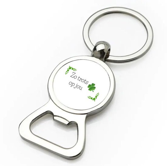 Akyol - collega cadeau flesopener - Collega - trots op jou cadeau - geluk cadeau - collega kado - collega afscheid - klavertje vier cadeau - collega cadeautjes verjaardag - leuk kado om te geven - 9 bij 3 cm