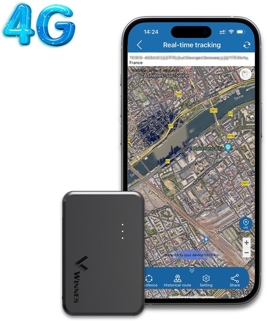 4G Mini GPS Tracker - Real-time tracking – LIVE APP IOS/ANDROID – Geofence - Trilalarm - 1500 mAh batterij - Maand/Jaar Abonnement - Abonnement vereist