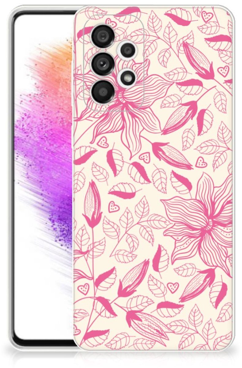 Samsung Galaxy A73 5G TPU Case Pink Flowers