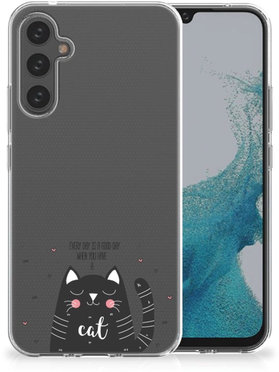 Samsung Galaxy A34 Telefoonhoesje met Naam Cat Good Day