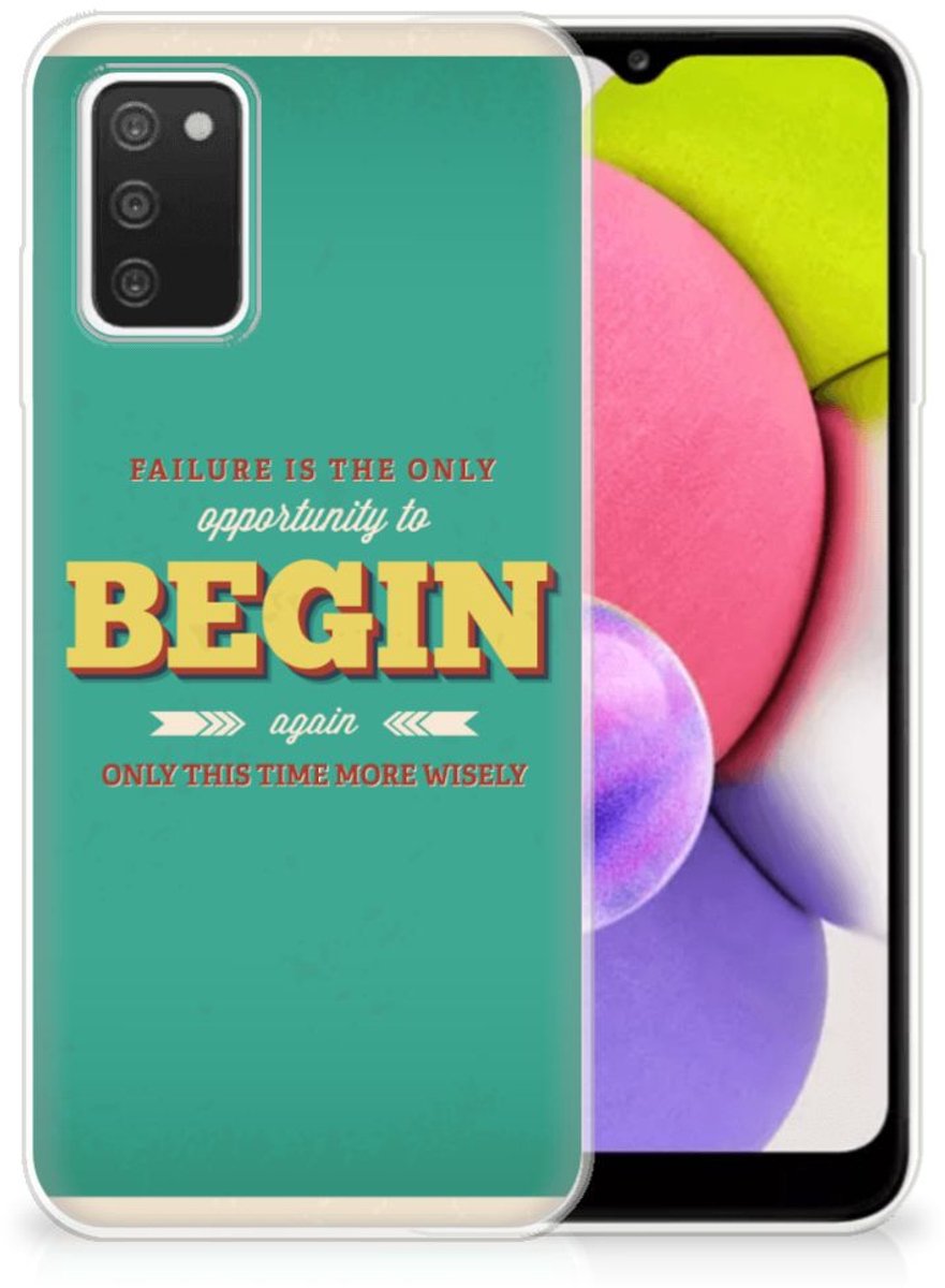 Samsung Galaxy A03S Siliconen hoesje met naam Quote Begin