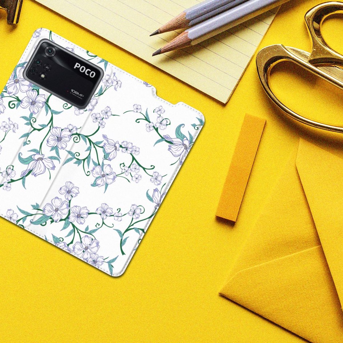 Poco X4 Pro 5G Uniek Smart Cover Blossom White