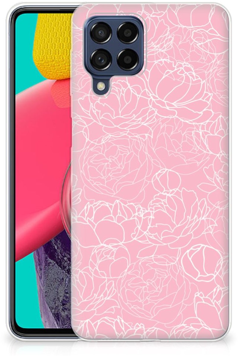 TPU Hoesje voor Samsung Galaxy M53 TPU Case White Flowers