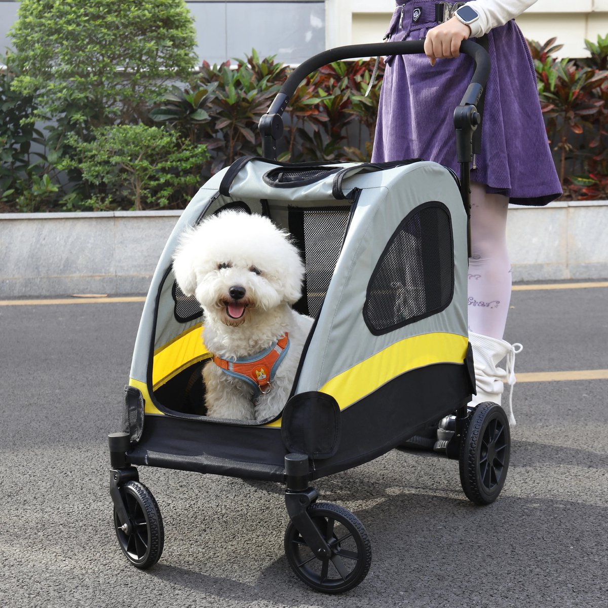 Gran Vida® - Hondenbuggy - Opvouwbaar & Lichtgewicht - Schokabsorberende Wielen - 20 kg Draagvermogen
