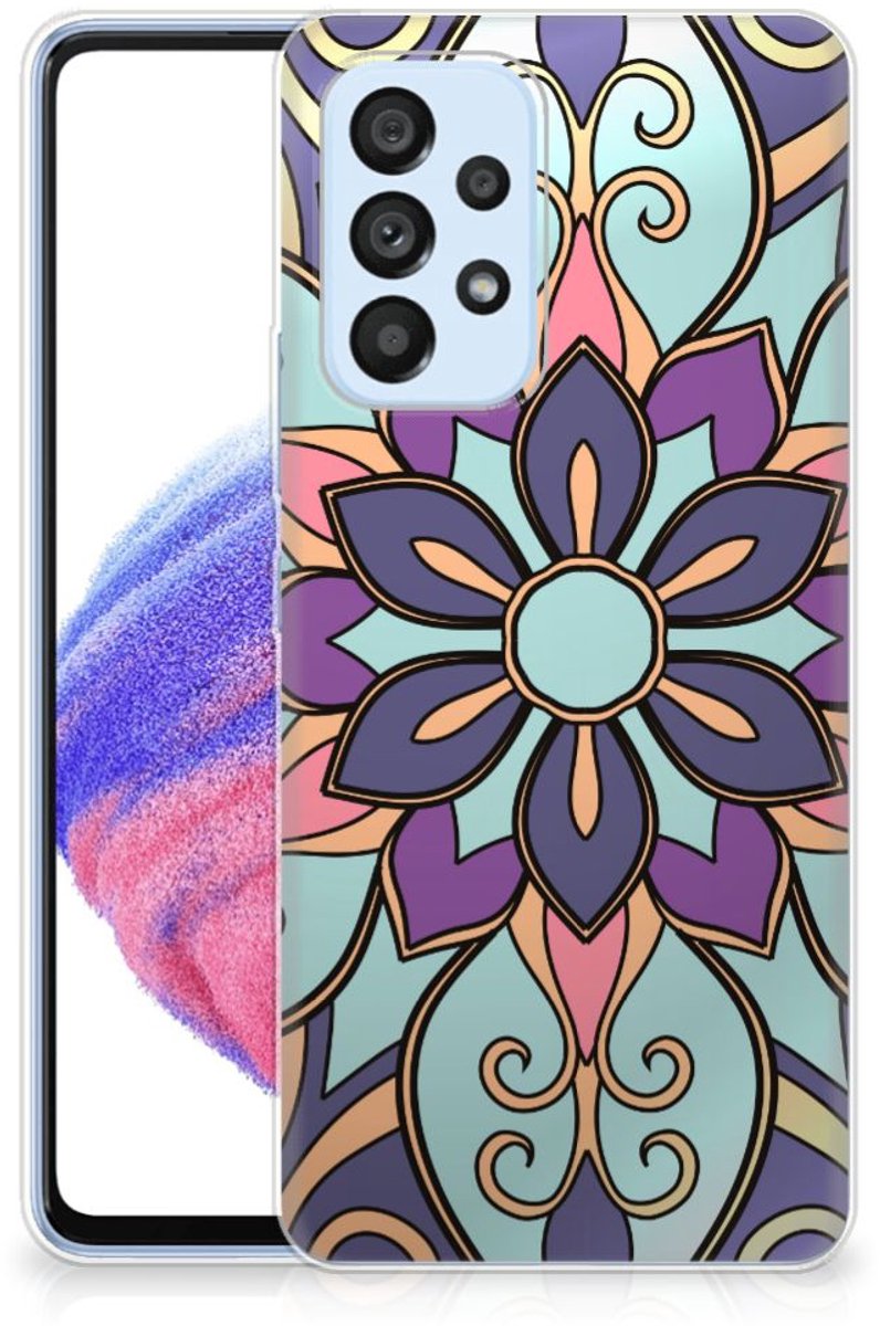 Back Cover voor Samsung Galaxy A53 5G TPU Case Purple Flower