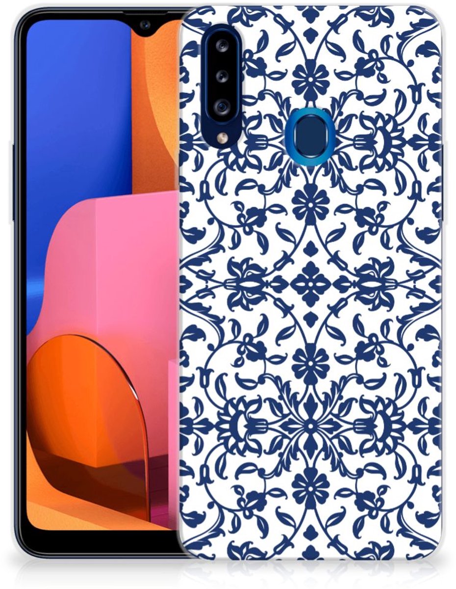 Samsung Galaxy A20s TPU Case Flower Blue