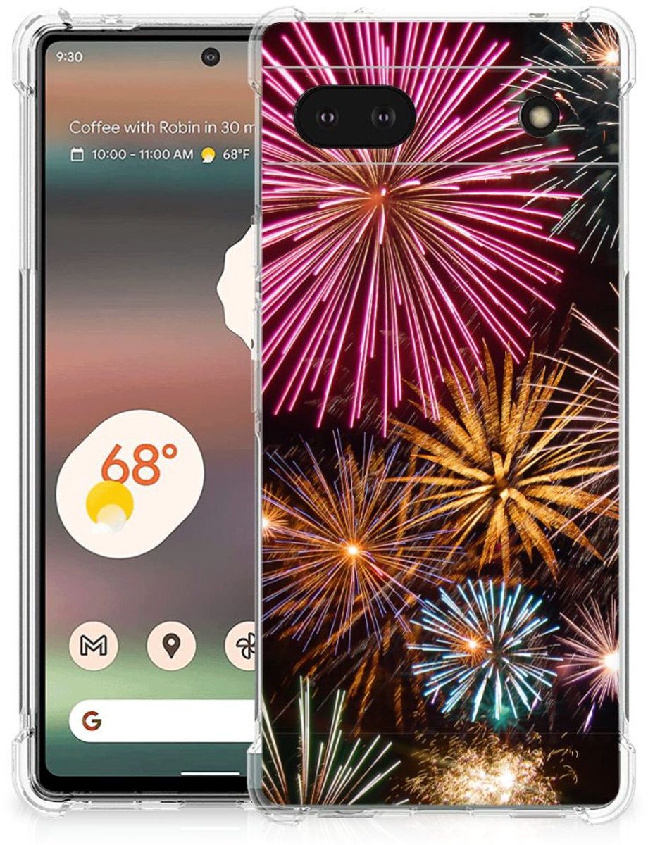 Google Pixel 6A Anti Shock Bumper Case Vuurwerk