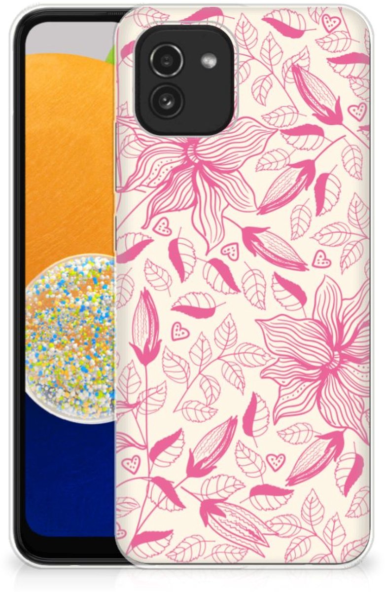 Samsung Galaxy A03 TPU Case Pink Flowers