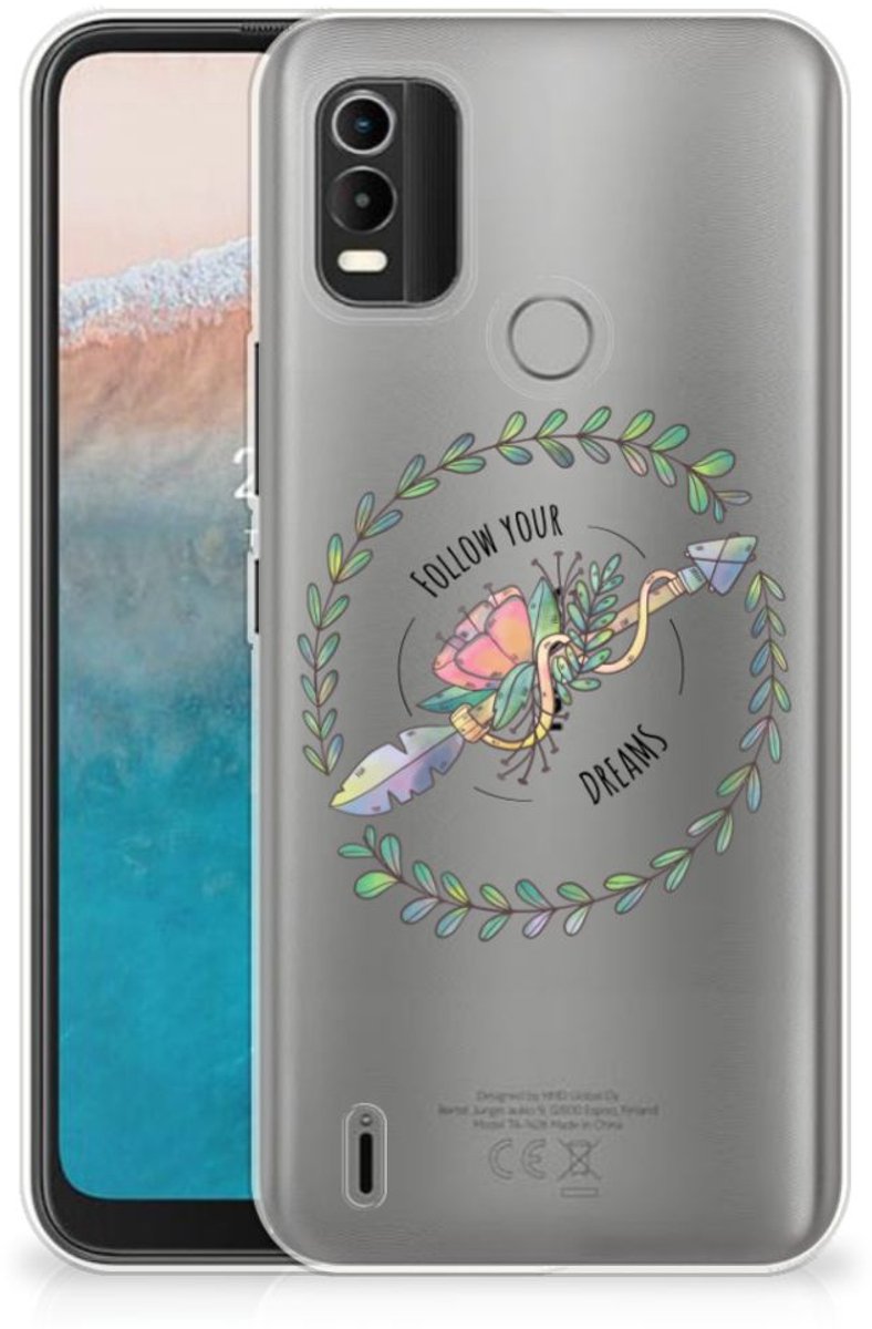Nokia C21 Plus Telefoonhoesje met Naam Boho Dreams