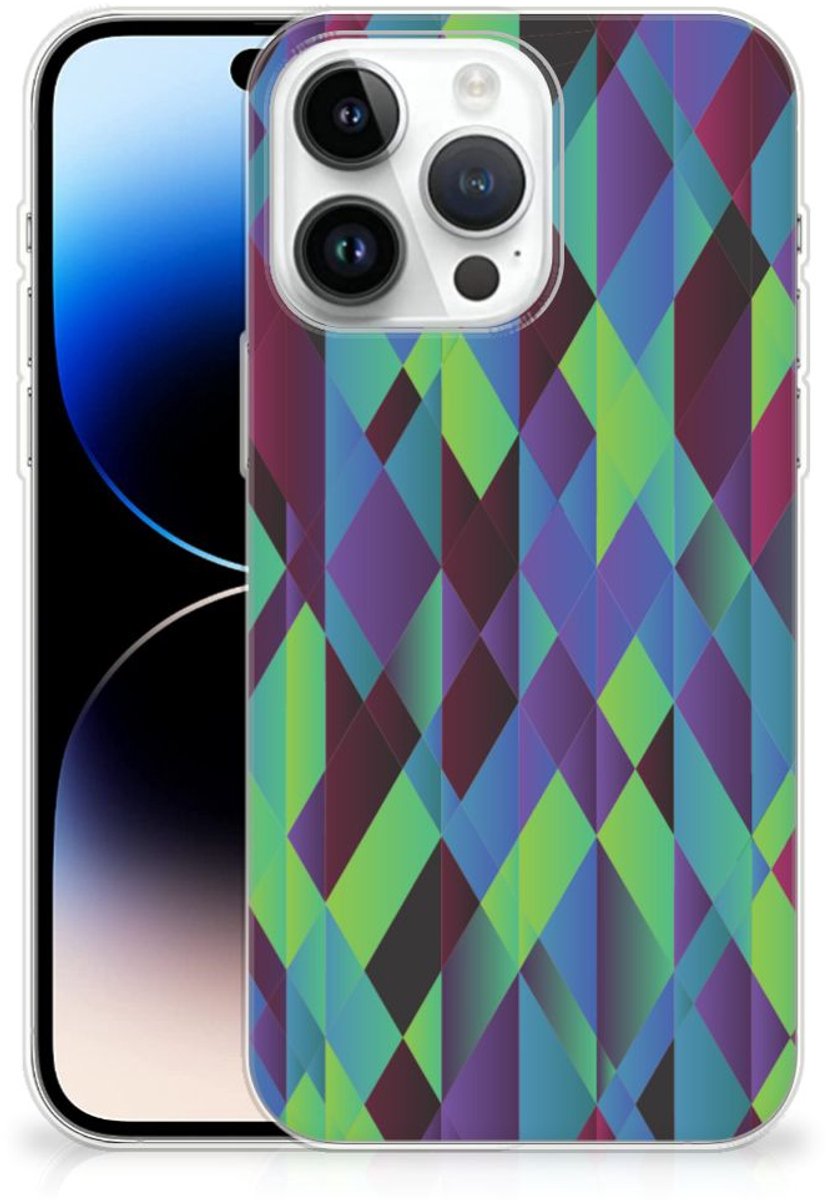 iPhone 14 Pro Max TPU Hoesje Abstract Green Blue