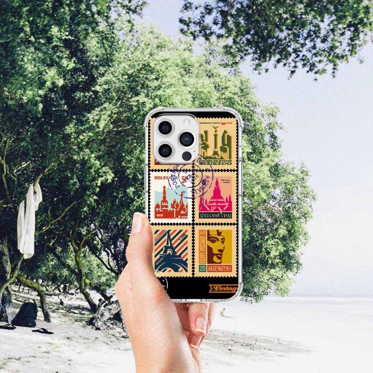 iPhone 13 Pro Max Telefoonhoesje met valbescherming Postzegels