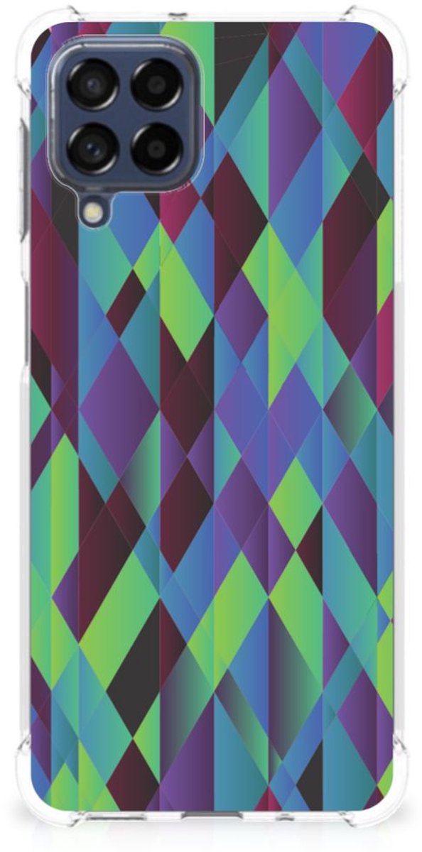 Samsung Galaxy M53 Shockproof Case Abstract Green Blue