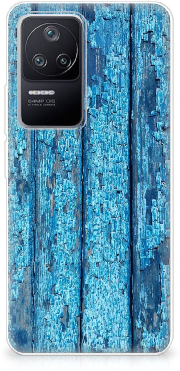 Xiaomi Poco F4 Bumper Hoesje Wood Blue