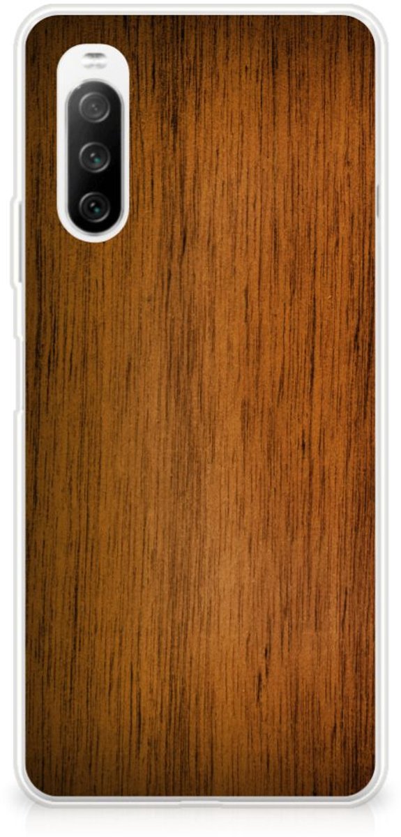 Sony Xperia 10 III Bumper Hoesje Donker Hout