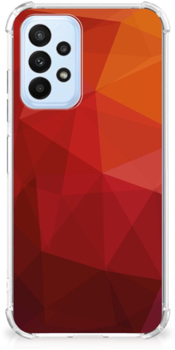 Shockproof Case voor Samsung Galaxy A23 Polygon Red