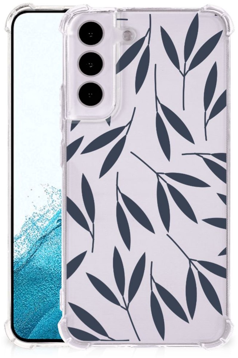 Samsung Galaxy S22 Case Leaves Blue