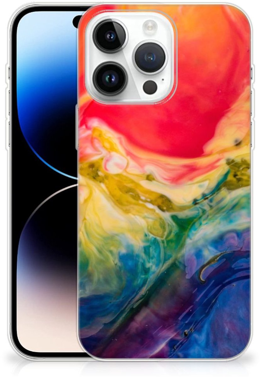 Hoesje maken iPhone 14 Pro Max Watercolor Dark