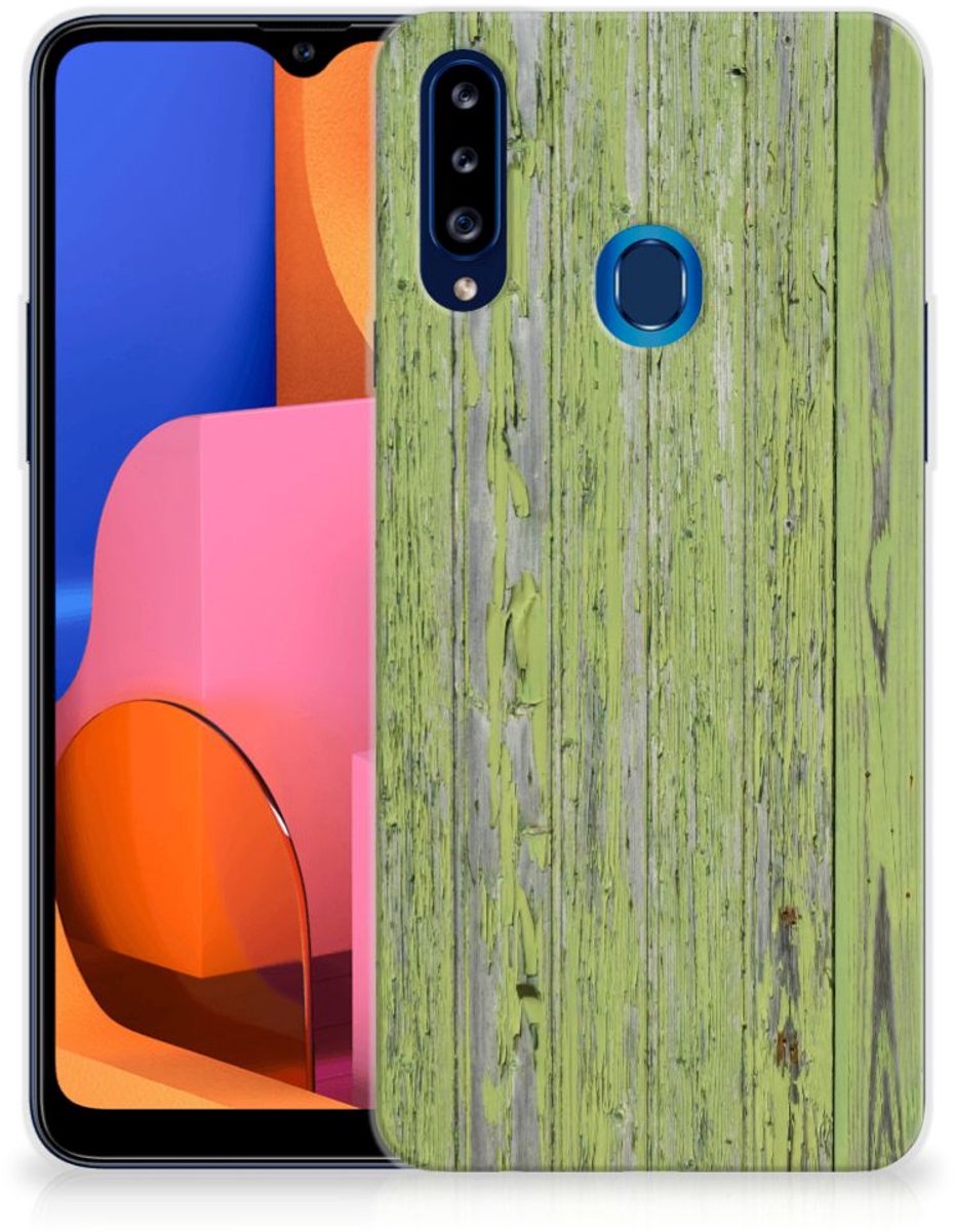 Samsung Galaxy A20s Bumper Hoesje Green Wood