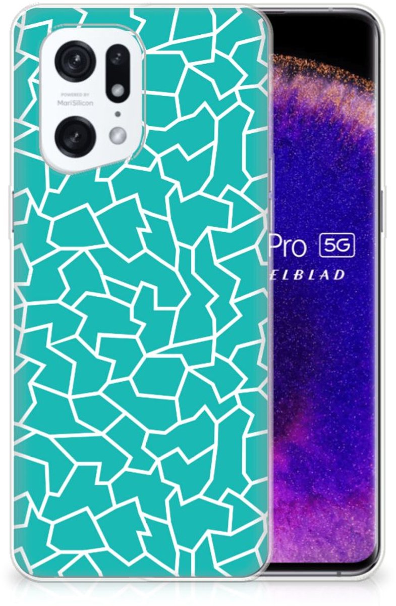 OPPO Find X5 Pro Hoesje maken Cracks Blue