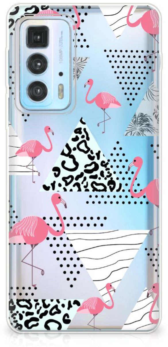 Motorola Edge 20 Pro TPU Hoesje Flamingo Triangle