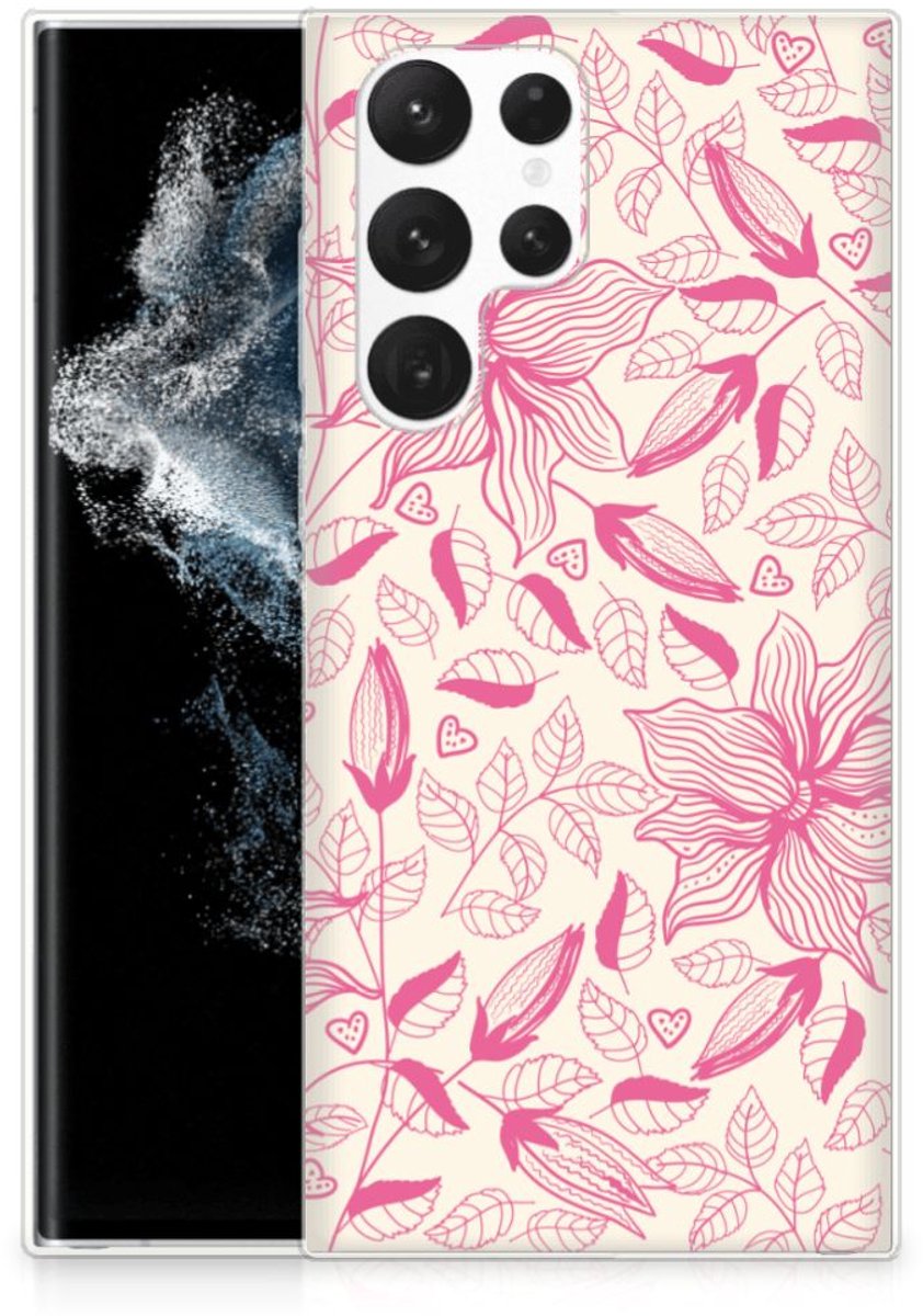 Samsung Galaxy S22 Ultra TPU Case Pink Flowers