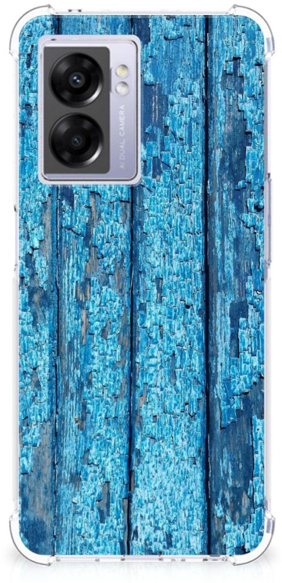 OPPO A77 5G | A57 5G Stevig Telefoonhoesje Wood Blue