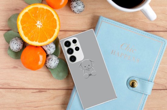 Housse TPU Silicone Etui pour Samsung Galaxy S23 Ultra Coque Éléphanteau