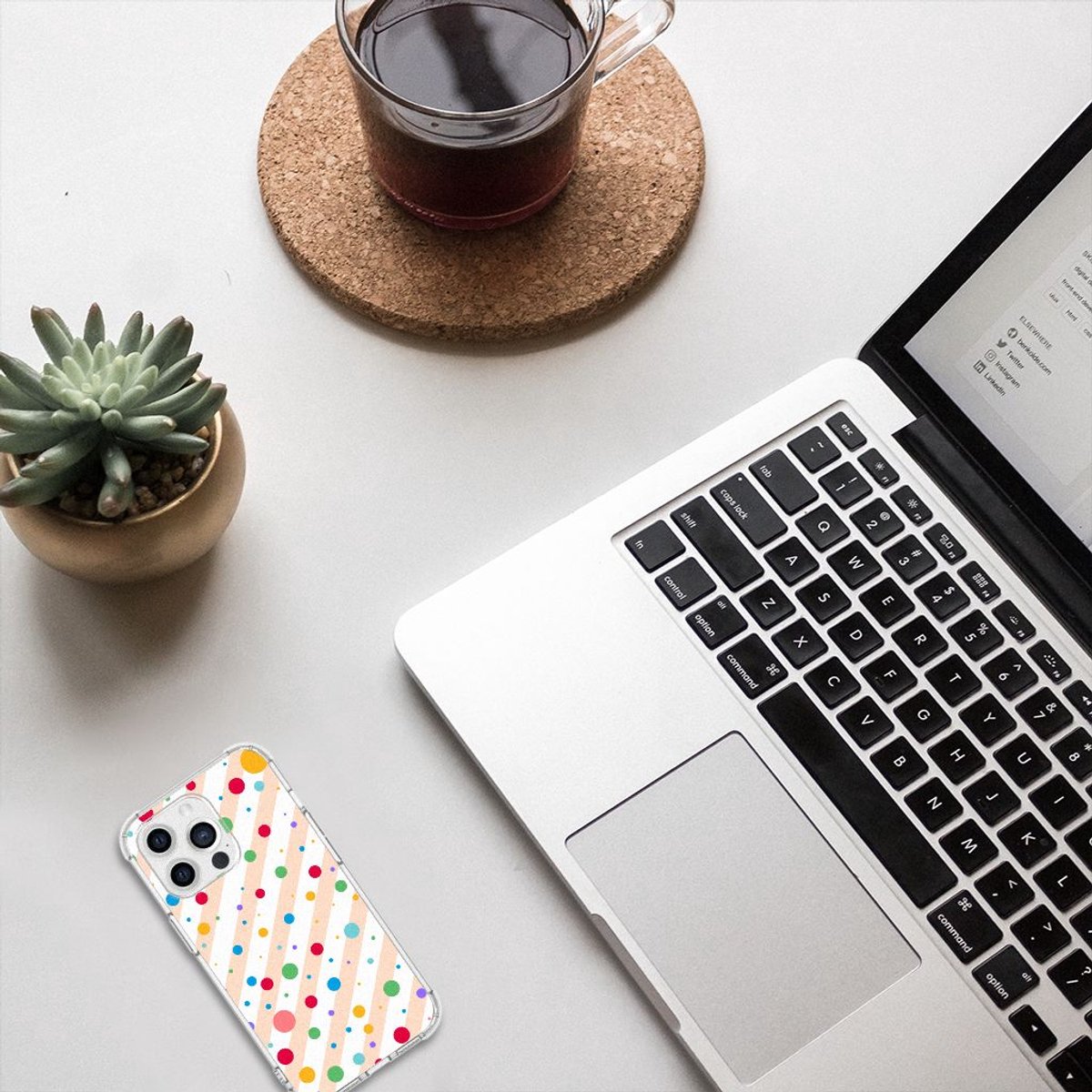 TPU Case Anti-Shock voor Apple iPhone 13 Pro Doorzichtige Silicone Hoesje Dots