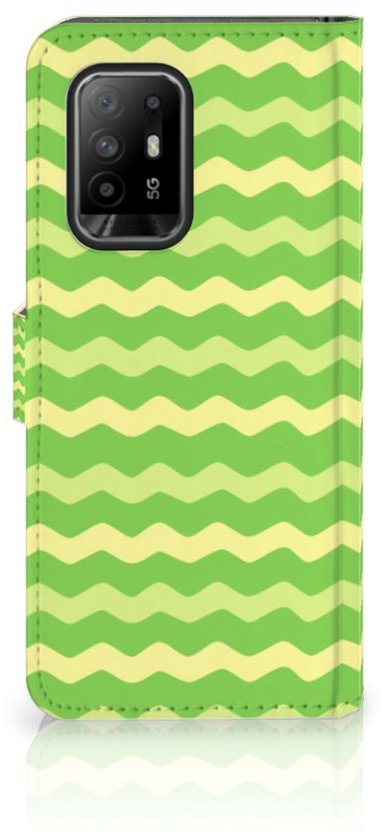 Coque de téléphone OPPO Reno5 Z | A94 5G Book Case Vagues Vert