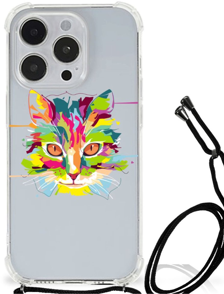 iPhone 14 Pro Max Stevig Bumper Hoesje Cat Color