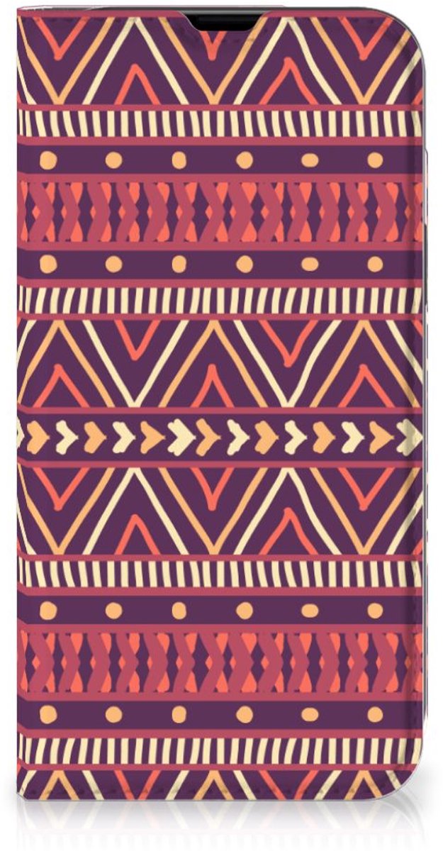 iPhone 13 Hoesje met Magneet Aztec Paars