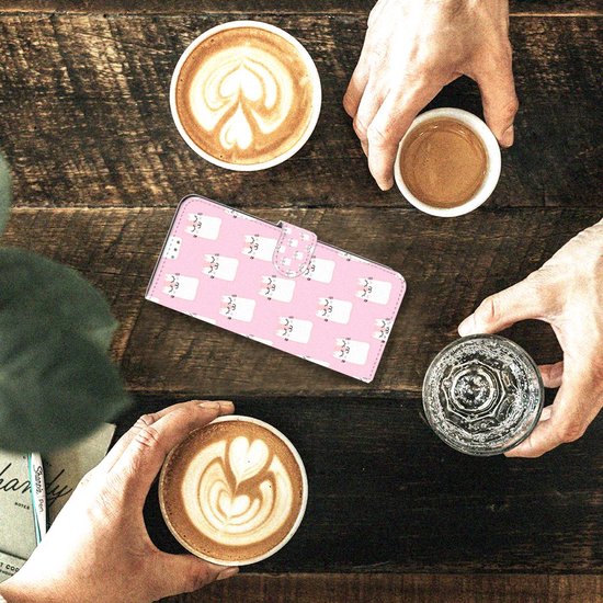 Coque Motorola Moto G52 | Moto G82 PU Cuir Premium Flip Case pour Les Chats De Couchage