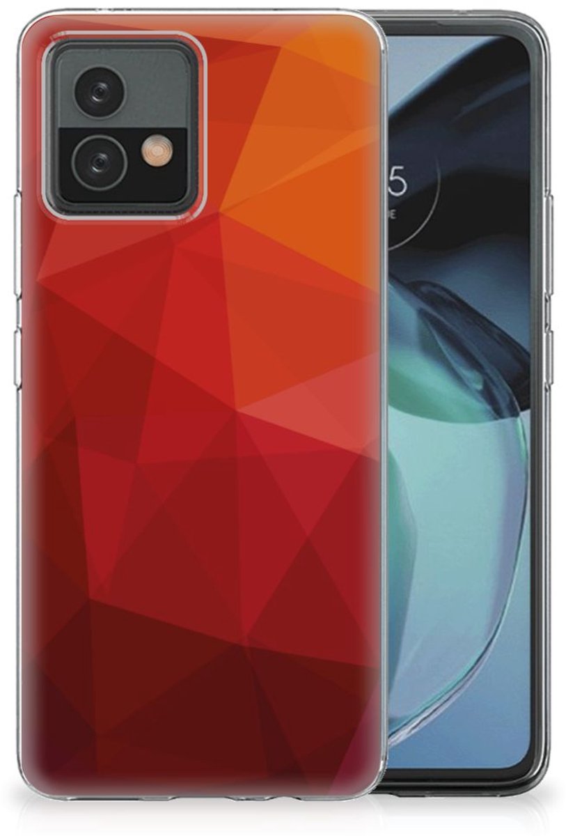 TPU Hoesje voor Motorola Moto G72 Polygon Red