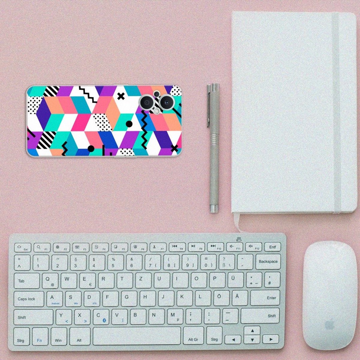 OPPO Reno8 Lite TPU Hoesje Blokken Kleurrijk
